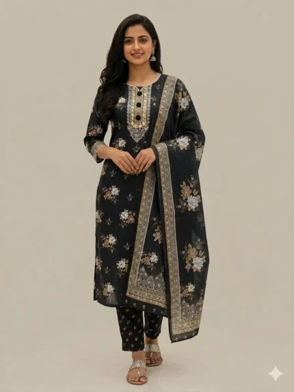 Women's Unstitched Printed Suit Swiss Lawn 3 Pcs