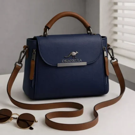 Leather Plain Hand Bag Women's